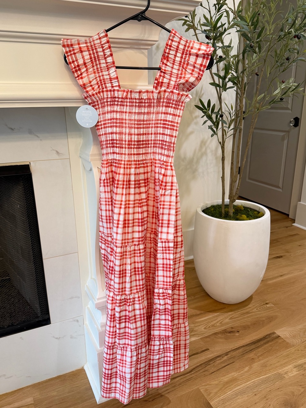 New Hill House Cherry Gingham Ellie Nap Dress - size xsmall - Picture 3 of 4
